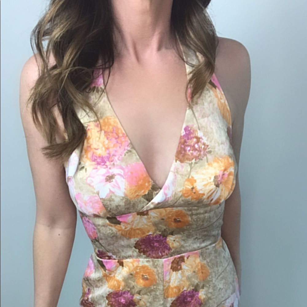 SOLD Vintage 60s Hawaiian halter wide leg jumpsuit - Picture 2 of 6